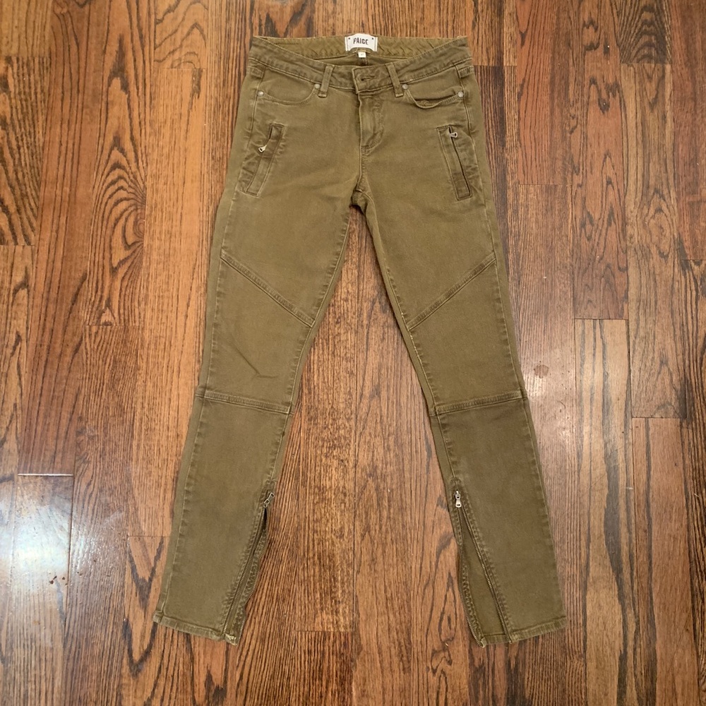PAIGE: Olive Denim Jeans